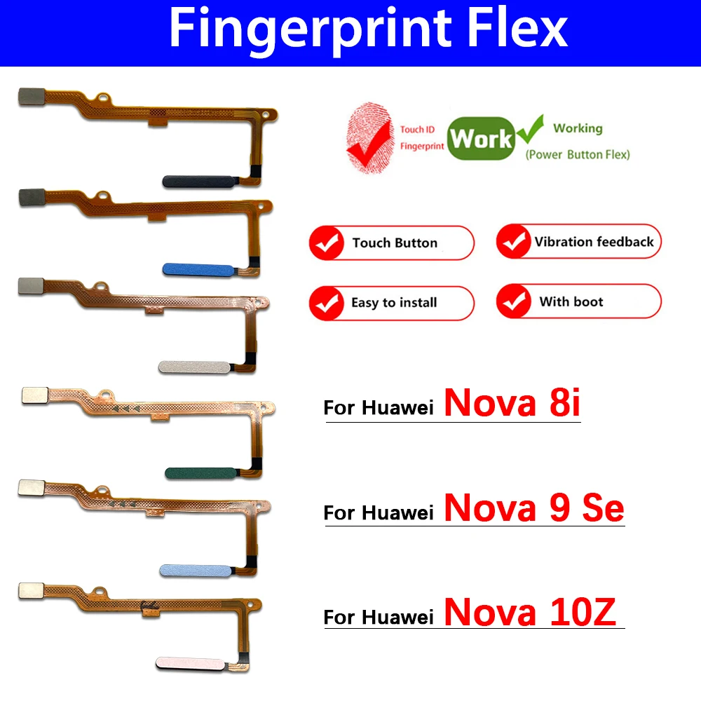 

Fingerprint Sensor Flex Cable For Huawei Nova 8i 9 Se 10Z Fingerprint Cable With Power On Off Button Touch ID Sensor Flex Cable