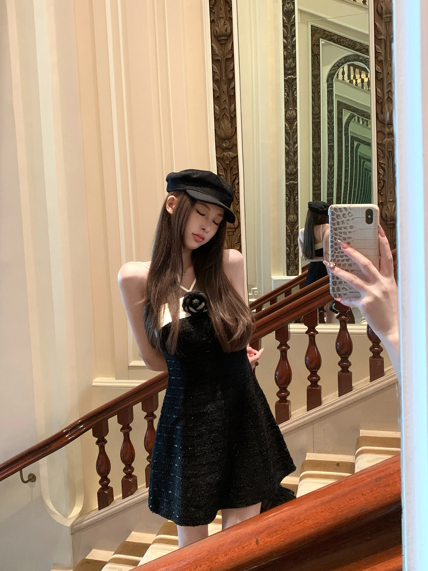 

Sister Titi Berlin Scentsy Little Fraance Bla Slimming Waist Cinched Neline Strap Dr Women's Spring A-Line Dr