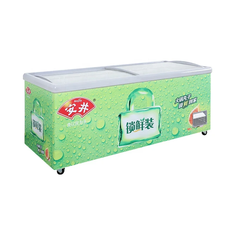 Horizontal deep freezer frozen food display deep freezer