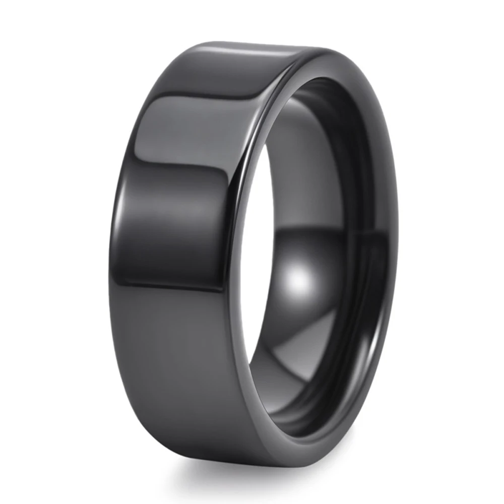 Minimalist 2/4/6/8/10mm Widths Black & White Glossy Finish Ceramic Ring Smooth Fashion Jewelry for Men Women Couple