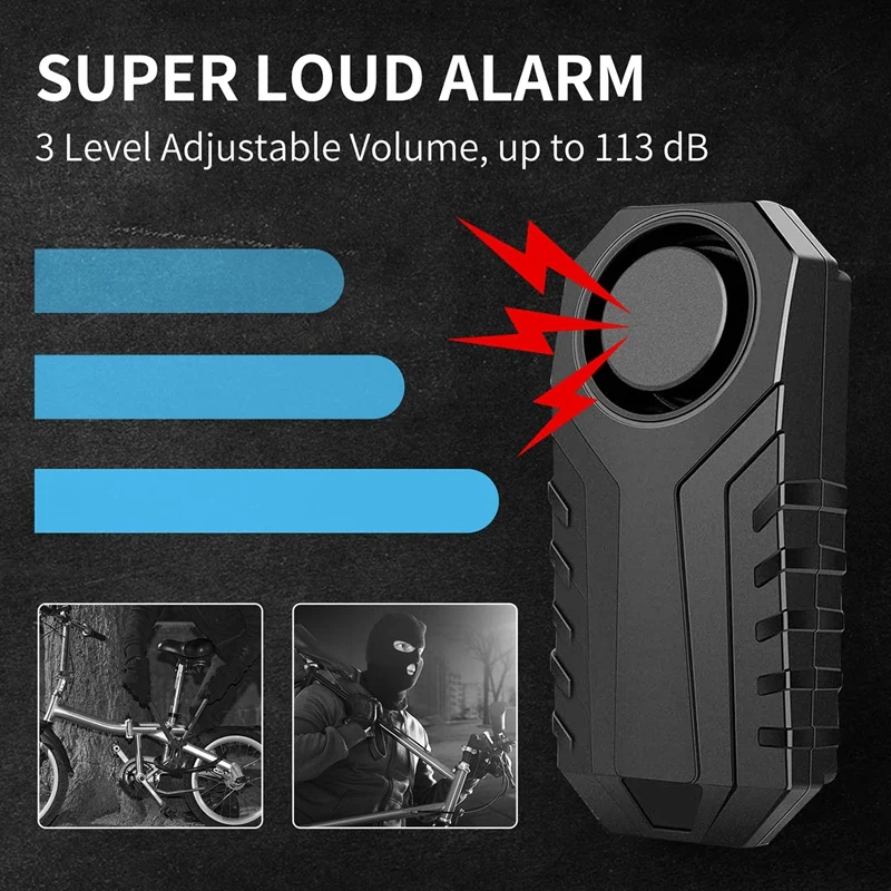 Alarm Anti Maling Sepeda Motor 113DB Alarm Mobil Listrik Remote Control Tahan Air