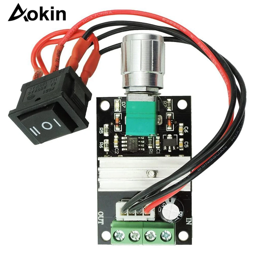 6V 12V 24V 28V 3A 80W DC Motor Speed Controller PWM Speed Adjustable Reversible Switch 1203BB DC Motor Driver Reversing