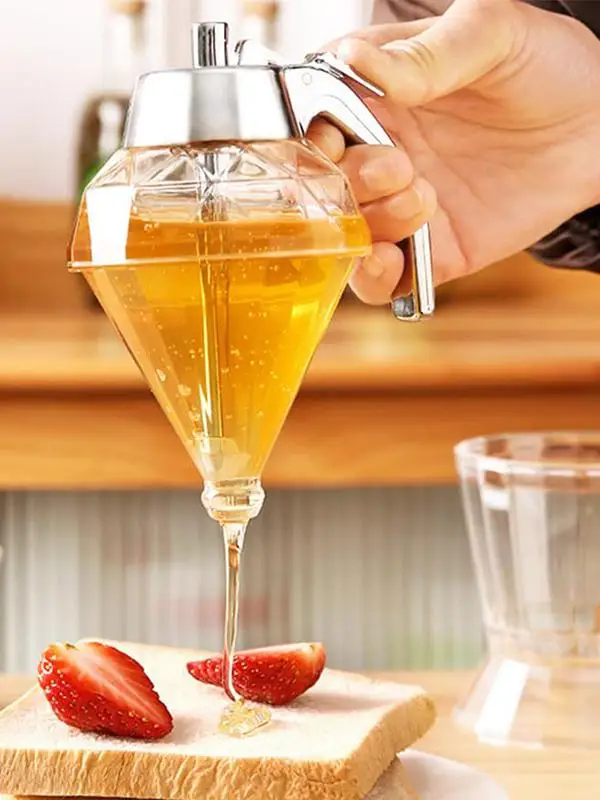 

Диспенсер для меда, контейнер для кленового сиропа с подставкой, без капель, банка для меда, портативный кухонный инструмент для сахарного джема и другого масла