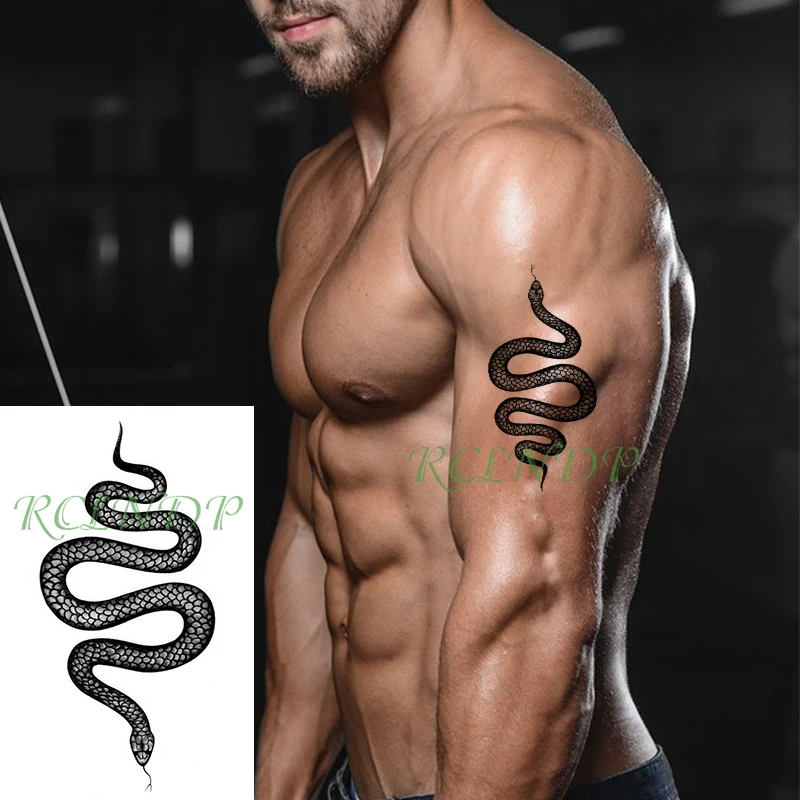 Waterproof Temporary Tattoo sticker Cobra snake totem flash tatto Water Transfer fake tatoo for man woman 10.5*6cm
