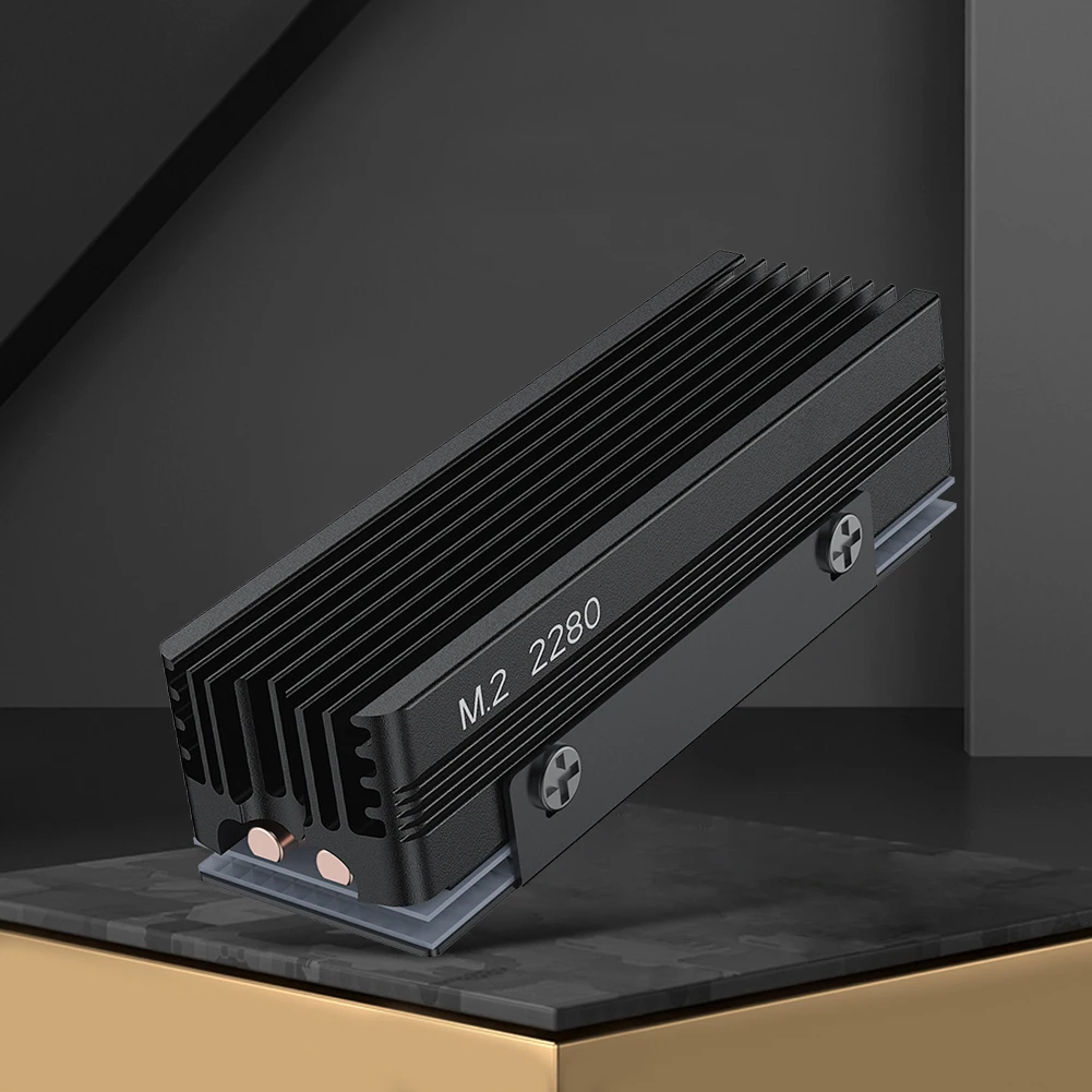 2 Copper Heat Pipes Cooler with Thermal Silicone Pad Solid State Drive Radiator SSD Radiator for M.2 NVMe 2280 SSD