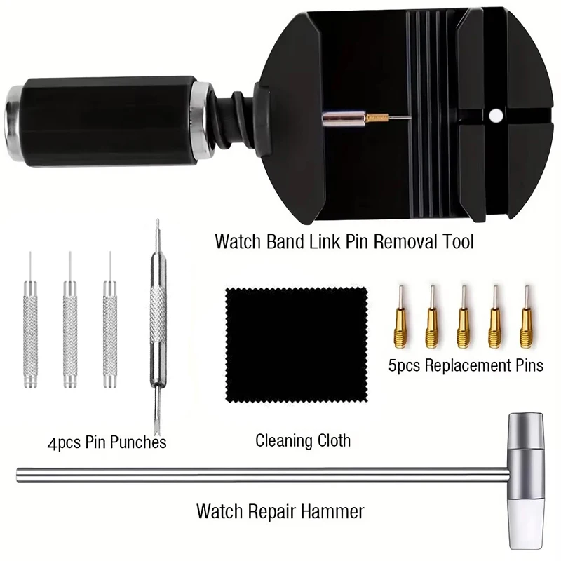 12Pcs/Set Precision Watch Link Removal Tool Kit Pin Extraction Link Removal Watch Repair Tool Kit Durable Watch Band Regulator