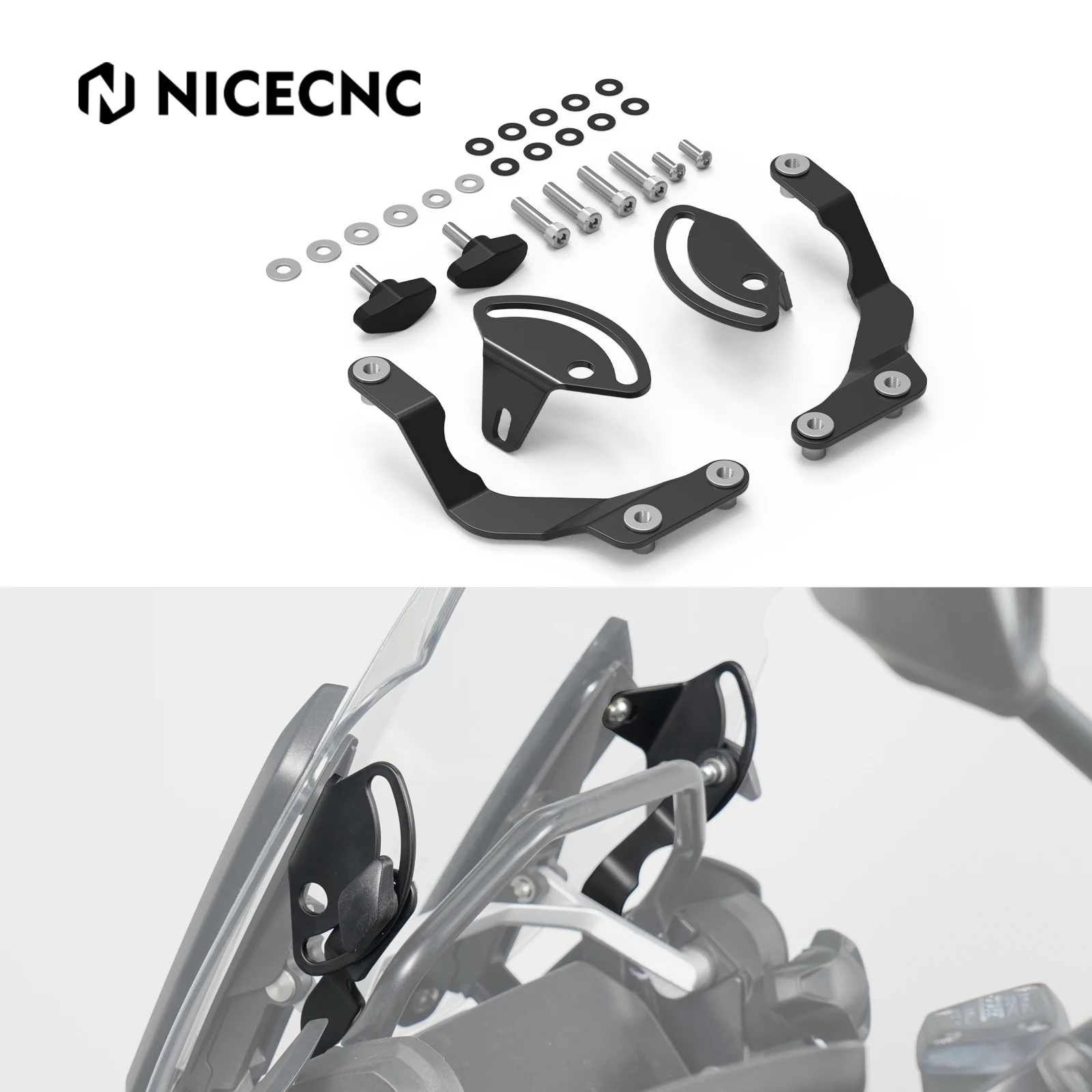 Für BMW R1250GS R1200GS Windschutzscheiben-Stabilisator-Kit R1250GS 2018–2022 R1250GS Adventure 2018–2024 R1200GS 13–19 R1200GS ADV 14–19
