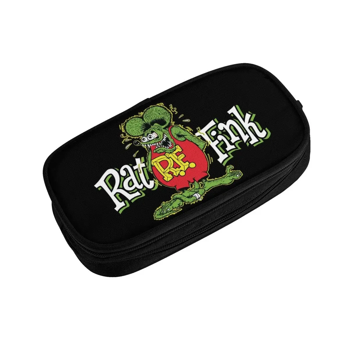 Trousse à crayons dessin animé Rat Fink pour filles et garçons, sac à stylos de grande capacité, boîte de papeterie