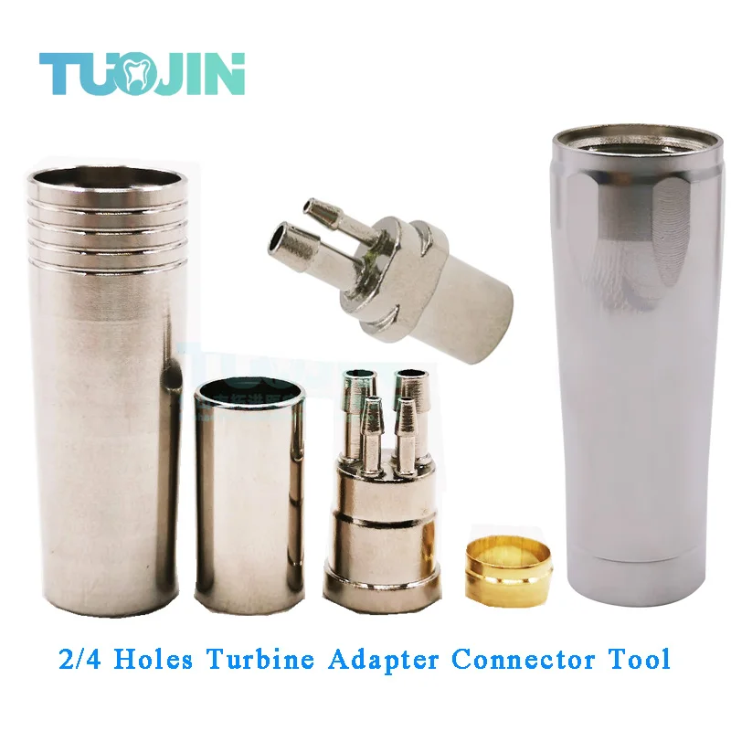 

Dental Handpiece Turbine Adapter 2 Holes and 4 Holes Changer Connector Tool for Dentist Lab Handpiece Duct Accessary