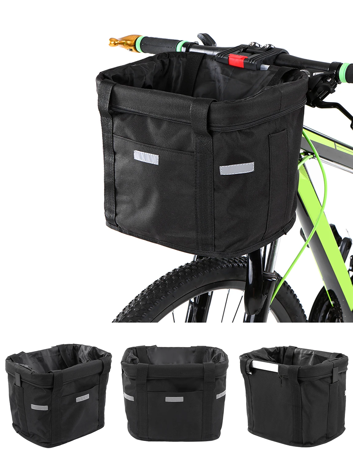 

Removable Waterproof Bicycle Front Handlebar Bag Basket Pet Carrier Frame Bags for Bikepacking & Bike Accessories