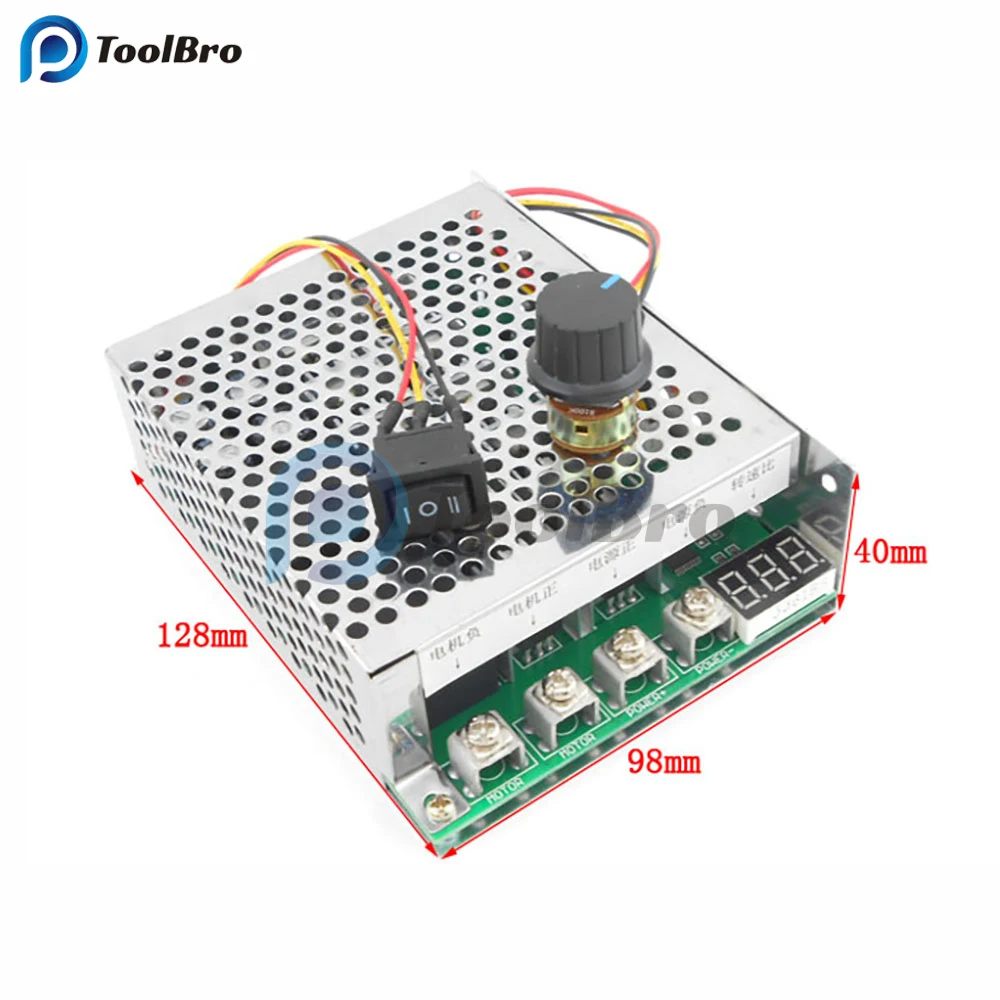 5500W 1-100A 15KHz Reversibile LED Digitale PWM Regolatore di velocità del motore DC 10-55V Avanti Indietro con interruttore di controllo del