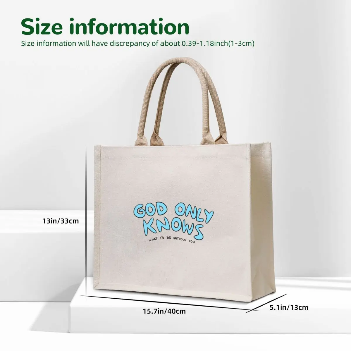 God Only Knows (What I'd Be Without You) Tote Bag canvas tote shopping bag Cloth bag Big women