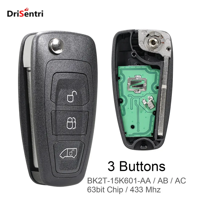 

FSK 433MHz Folding Keyless Smart Remote Car Key with 63 Chip BK2T-15K601-AA/AB/AC for 2014-2016 Transit 2012-2016 Transit Custom