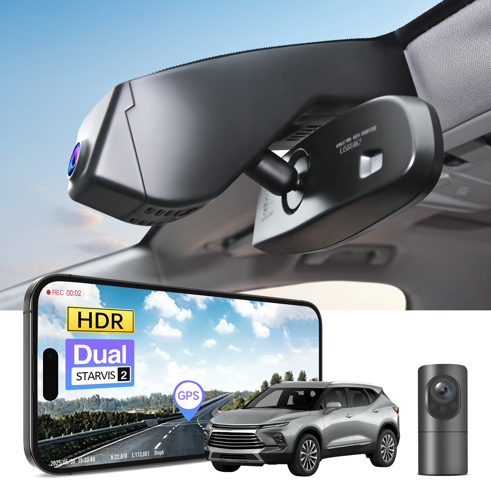 Mangoal 4K STARVIS 2 Sensor Dash Cam For Chevy Blazer 5th Gen Car Camera Recorder 2019-2026 WiFi & APP GPS Plug and Play DashCam