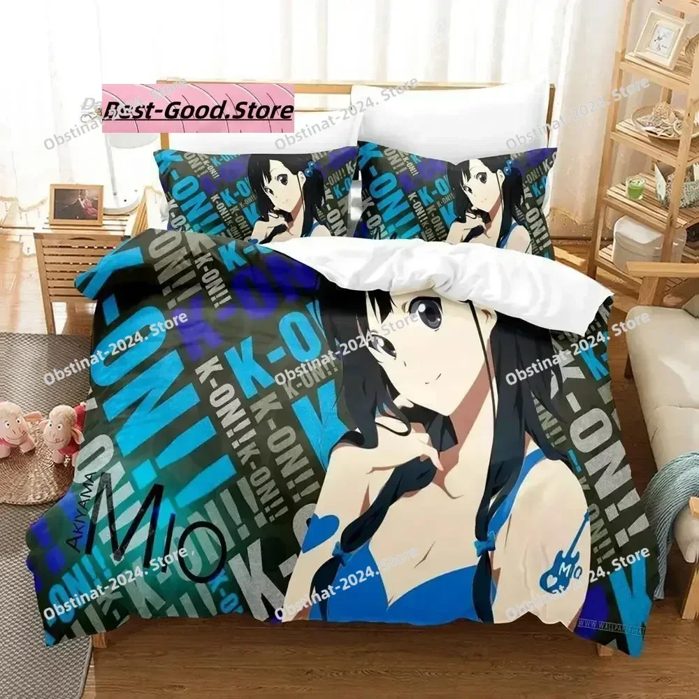 

K-ON! Bedding Set Single Twin Printed Bed Set With Pillowcase Bed Duvet Cover Soft Single Double Queen Super King Size Bedroom