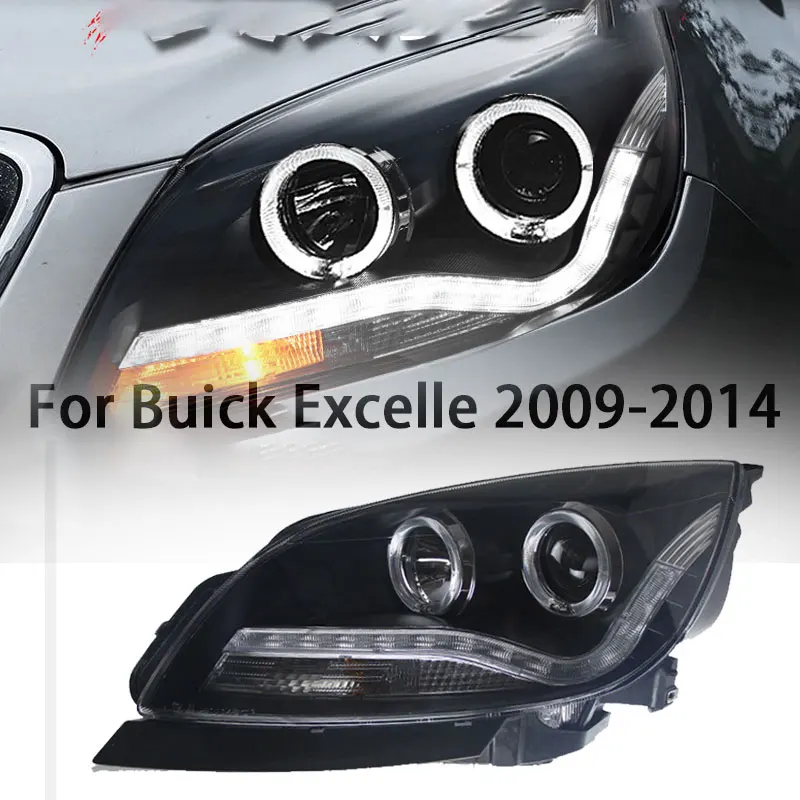 Head Lamp for Buick Excelle GT XT 2009-2014 Head Lights LED Angel Eye Daytime Running Light Dual Light Lens