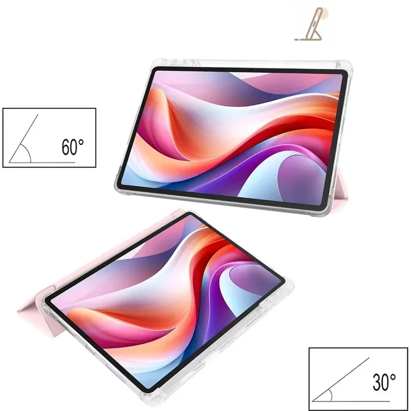 Dla Xiaoxin Pad 2024 tb331fc Etui z uchwytem na ołówek Trifold PU Leather TPU Back Tablet Dla Lenovo Tab M11 Xiaoxin Pad 2024 Etui