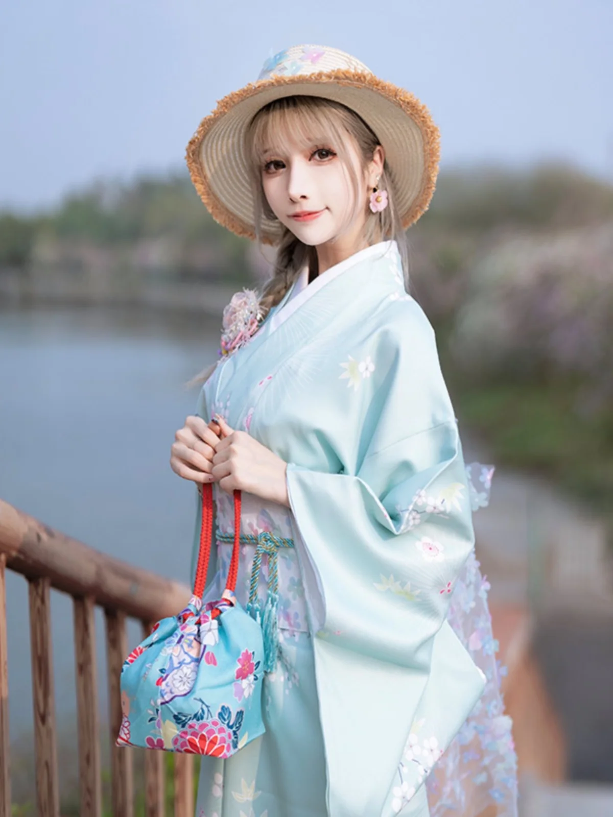 Minimalist Japanese Style Kimono Photography Trip Shoot Modified Version Wear Anti-Wrinkle Material Machine Washable