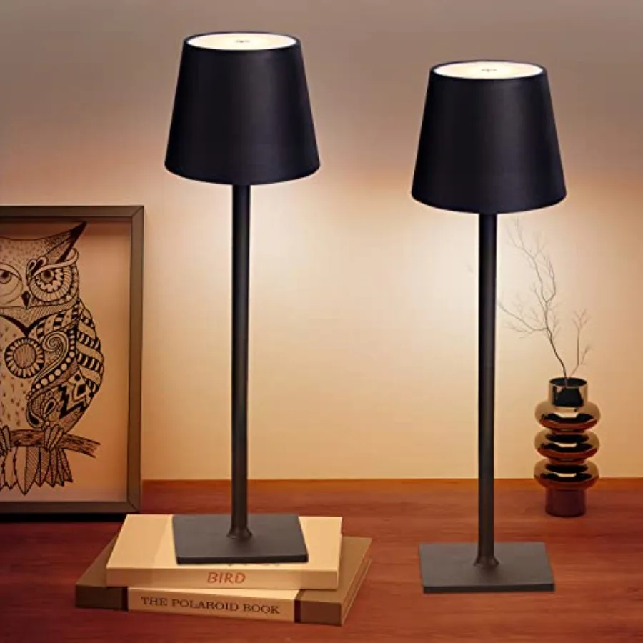 

2 Pack Cordl Table Lamps, 3 Colors Stepl Dimming, 5000mAh Rechargeable Battery LED Desk Lamp for Bedroom/Couple Dinner/Desk/Caf