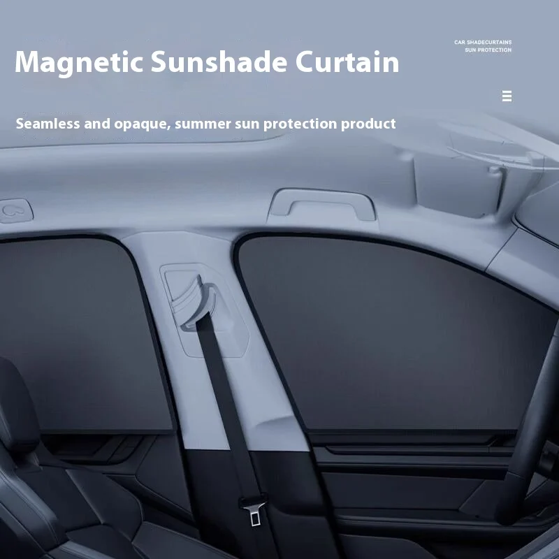 

Universal Car Side Window Sunshade Magnetic 10 Magnets Car Accessory For Kids Easy Installation Uv Protection Car Curtain