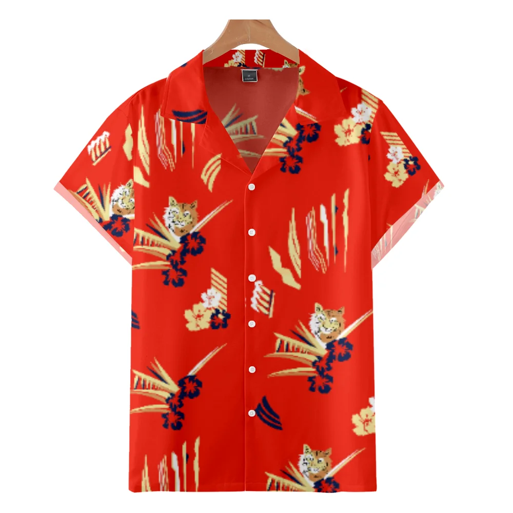 New Casual Men's shirt Oversize Sea Surfing Cool Short Sleeve Tops Highstreet Hip Hop Summer Beach Party Wear
