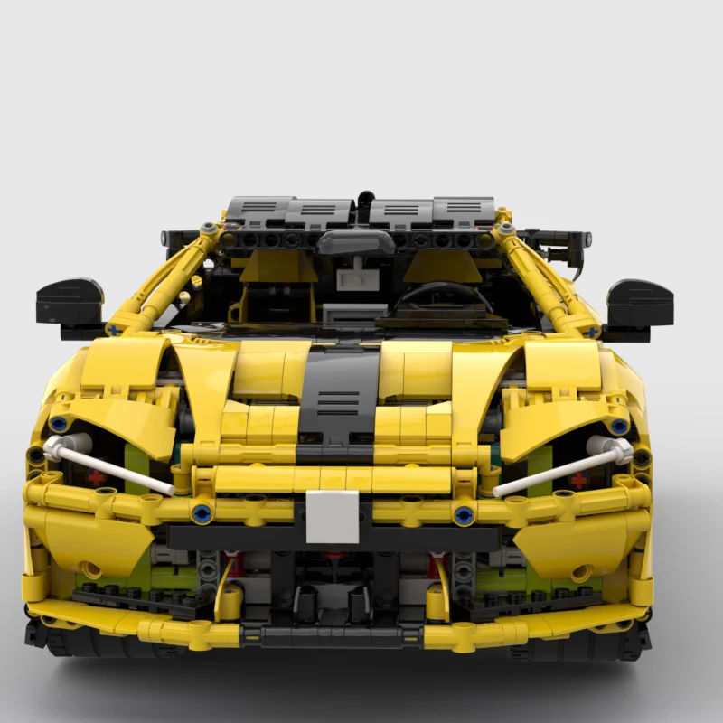 2495PCS Yellow Technical Racing Sports Car Modify MOC Vehicle DIY Blocks Educational Assembly Collection Birthday Halloween Gift