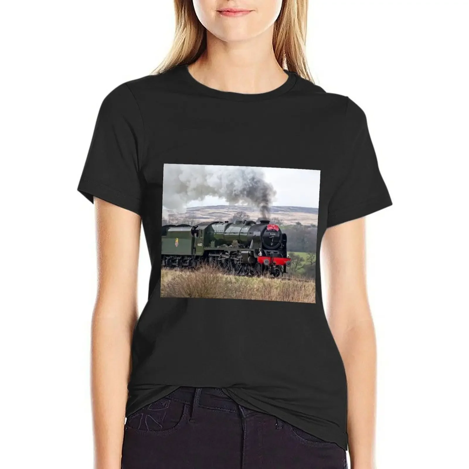 

Royal Scot steam train 46100 T-Shirt summer clothes Blouse workout shirts for Women