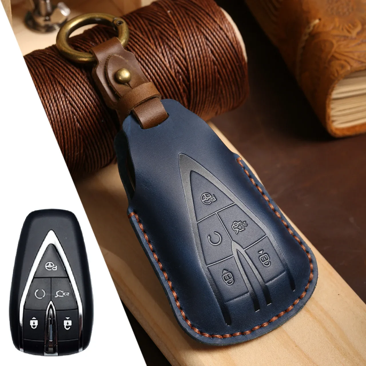 

1pc Leather Car Key Cover Shell For Changan CS35PLUS CS55PLUS CS75PLUS 2019 KeyProtective Case Accessories Keychain