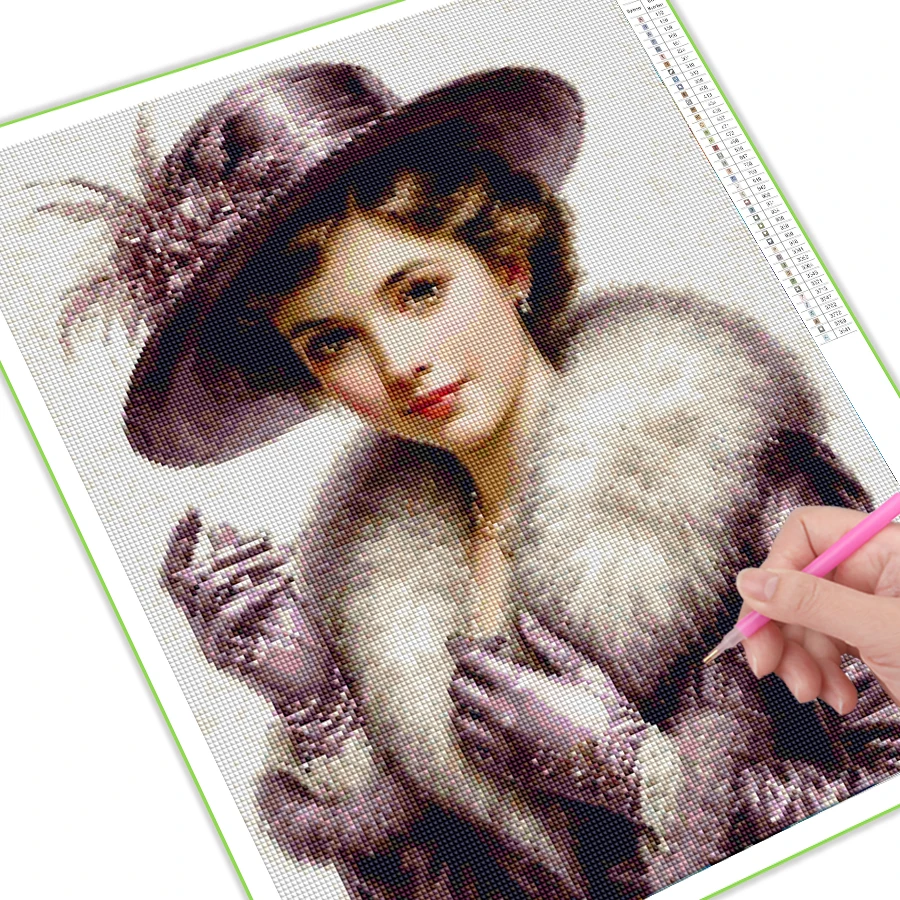 Noble and Elegant Woman Diamond Painting New Collection Pretty Girl Diy Manual Arts Full Drill Mosaic Embroidery Picture Size