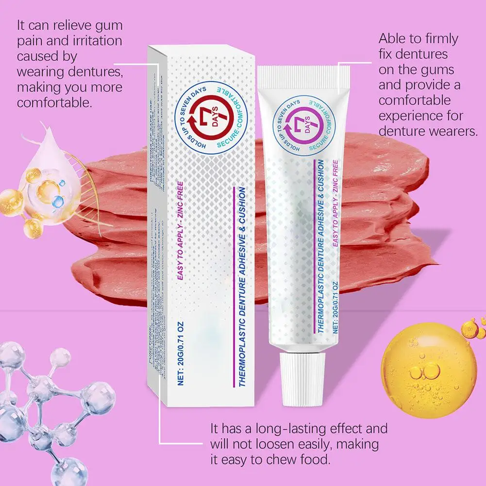 20g/28g Seamless Fit Thermoplastic Denture Adhesive Comfortable Oral Health Care Long Lasting Reusable Denture Care