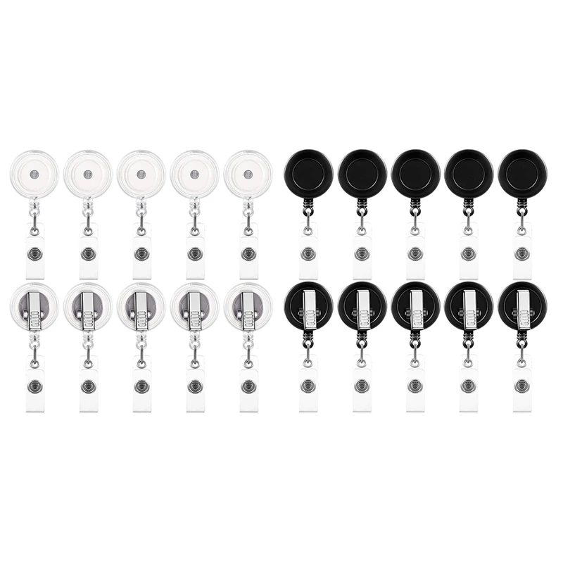 

20Pcs Retractable Badge Holder Reels With Swivel Alligator Clip ID Card Holder Name Badge Reel Clips