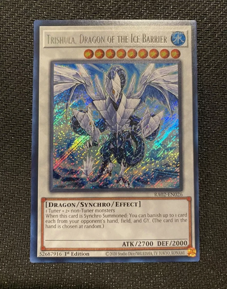 Yugioh KONAMI TCG RA02-EN026 Trishula, Dragon of the Ice Barrier Secret English 1st Edition Collection Mint Card