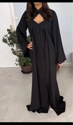 OLOEY Black Evening Dresses Saudi Arabic Dubai Women Outfit Long Sleeves Two Pieces Customised Formal Ocasion Dress Plus Size