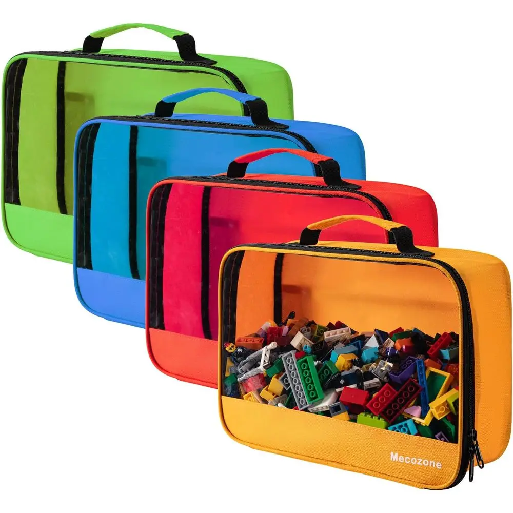 

Сумка для хранения игрушек из 4 предметов для классических кирпичных наборов, портативный органайзер для строительных блоков и головоломок