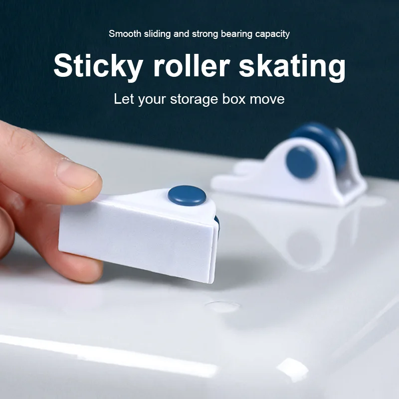 Storage Box Roller Wheels For Furniture Household Directional Pulley Self-adhesive Wearable Storage Box Bottom Caster