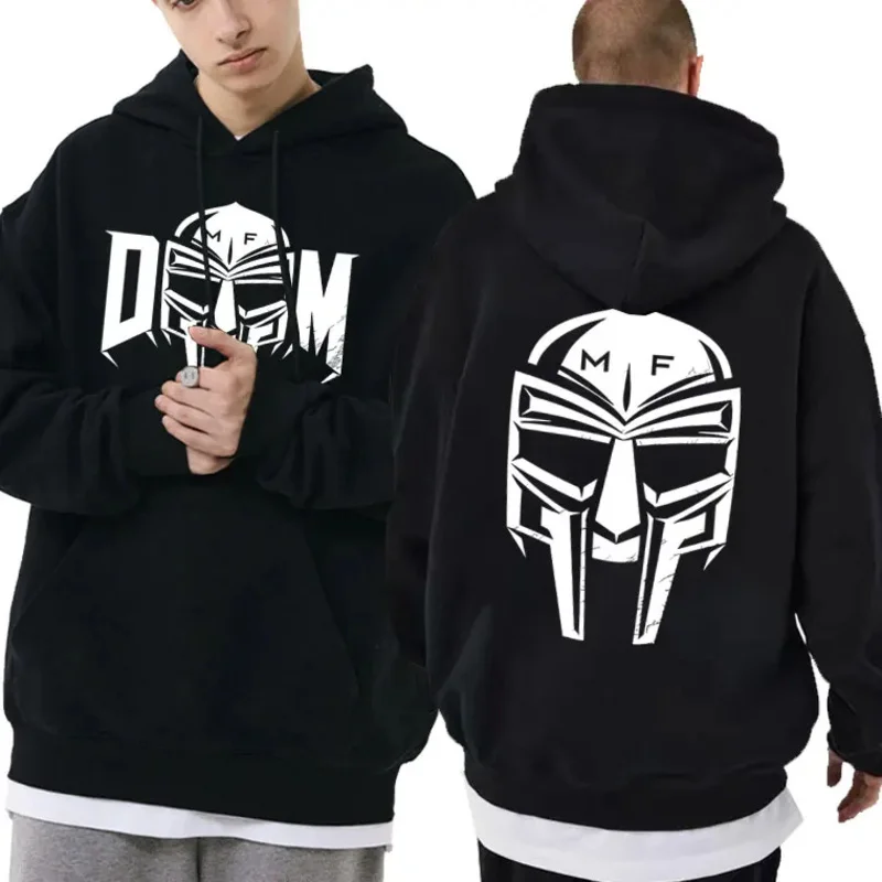 Rapper MF Doom Madvillainy Metal Face Double Sided Print Hoodie Men's Hip Hop Oversized Sweatshirts Male Fleece Cotton Hoodies