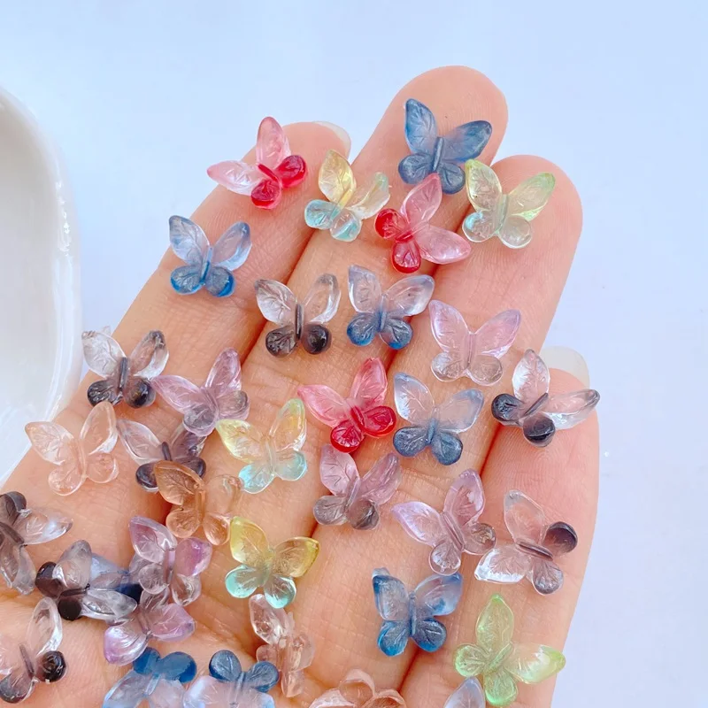 3Dバタフライ付きネイルアートダイヤモンド,装飾用宝石,アクリル,100ユニット