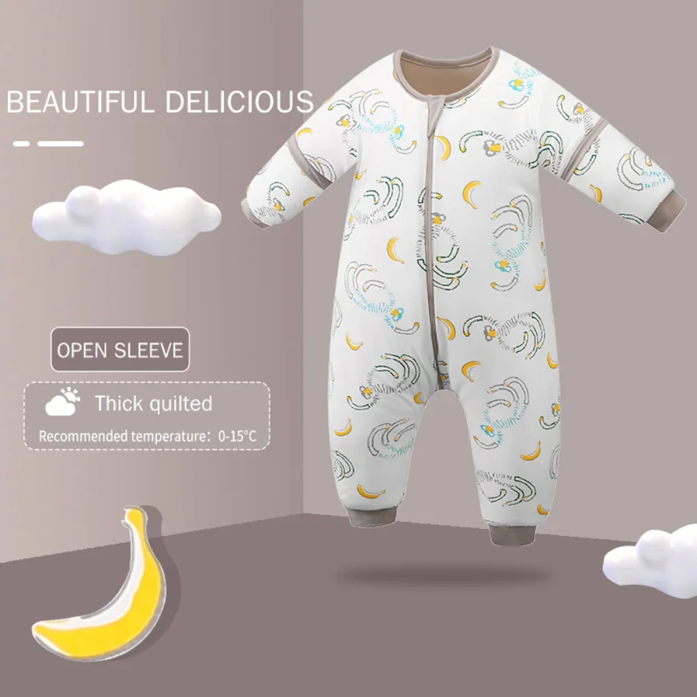 3.5 TOG Baby Sleeping Bags Children Winter Thickened Long Detachable Sleeve Split Legs Clothing Pajamas 4Y Kids Worsted Pijamas