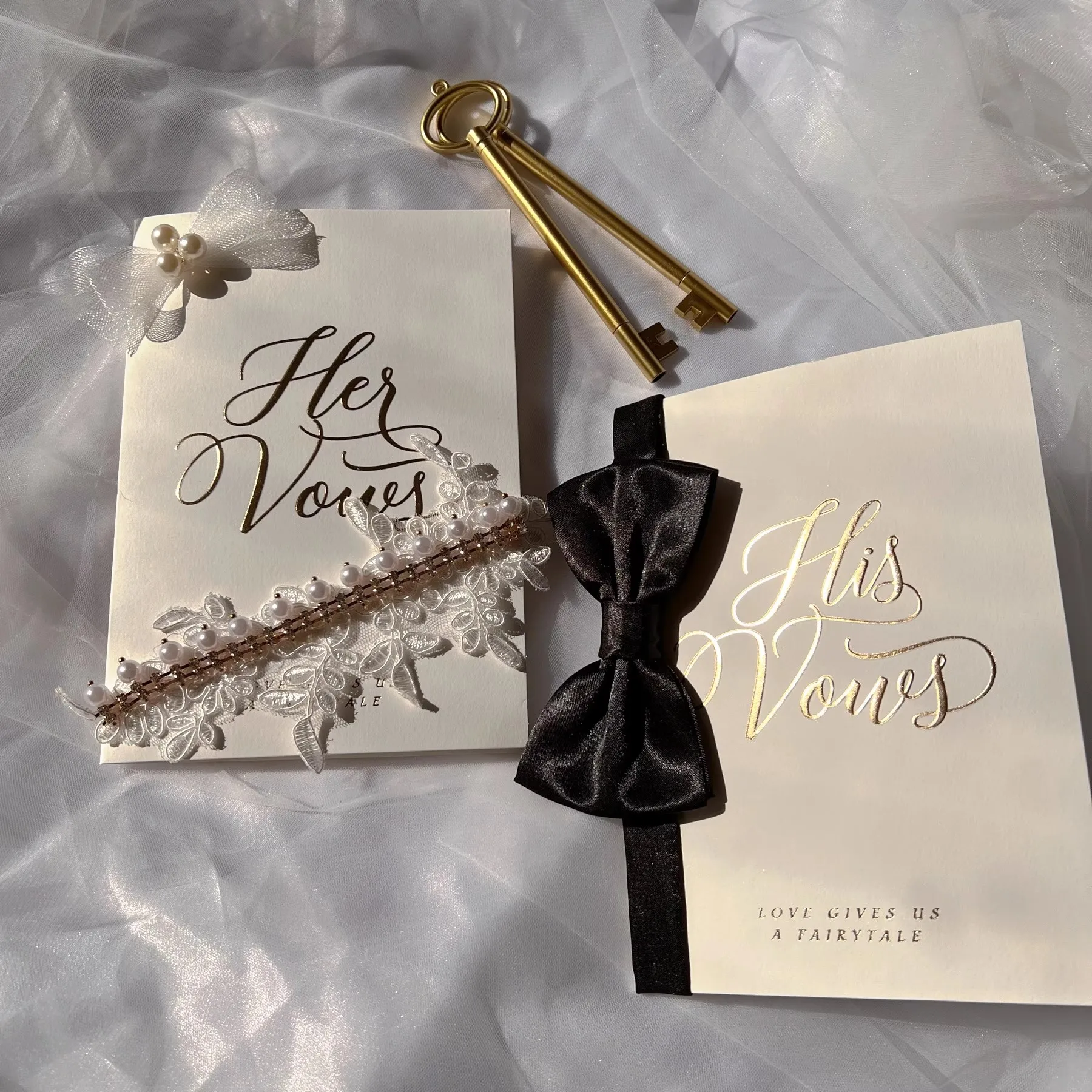 Tarjeta de juramento rosa de encaje para hombre, pajarita decorativa, bolígrafo para él y suino, favores de boda blancos, novia, novio, votos, libro de invitados, alternativa, 2 uds.