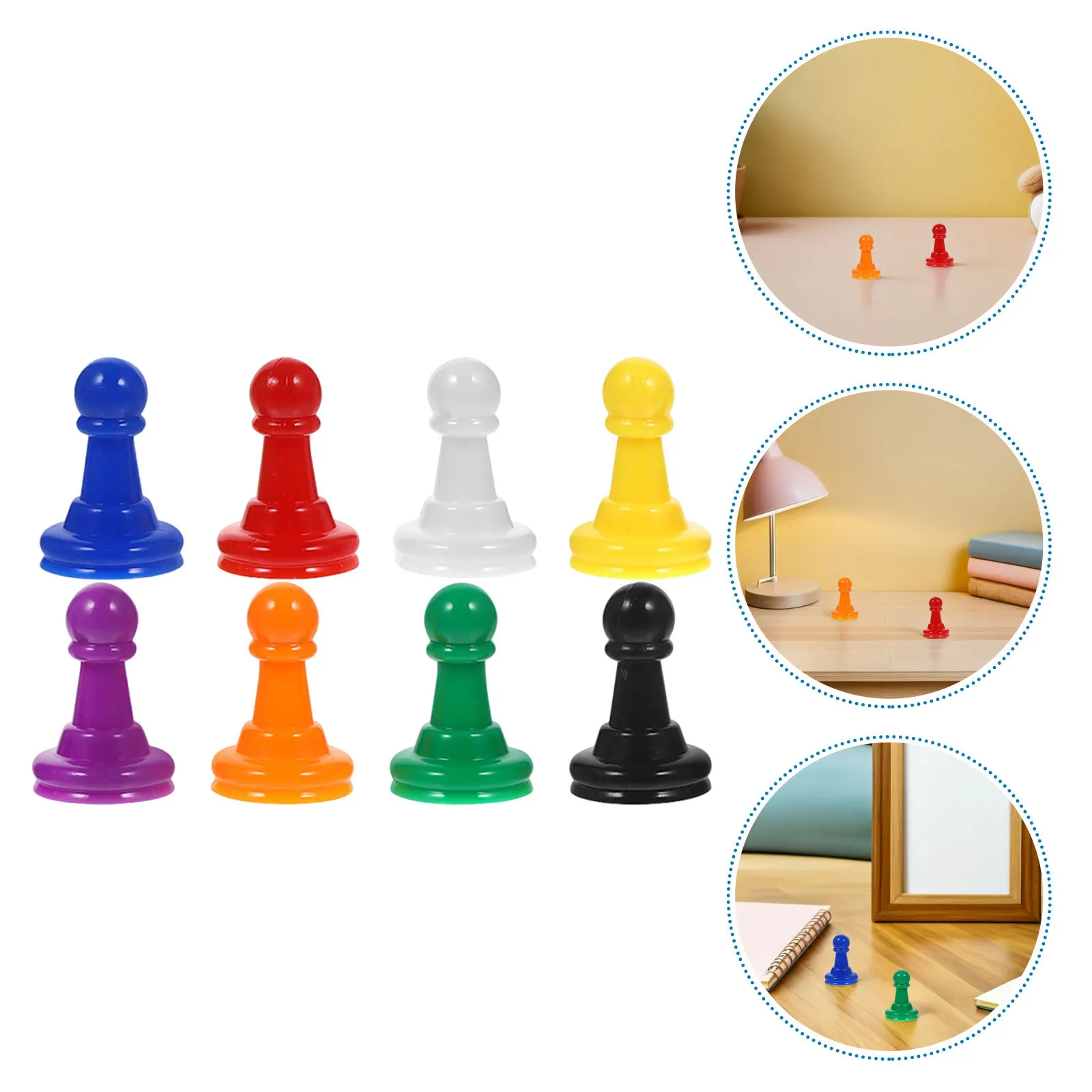 

128Pcs Multicolor Plastic Game Pawns Replacement Chess Pieces Board Game Tokens Travel Friendly Tabletop Accessories