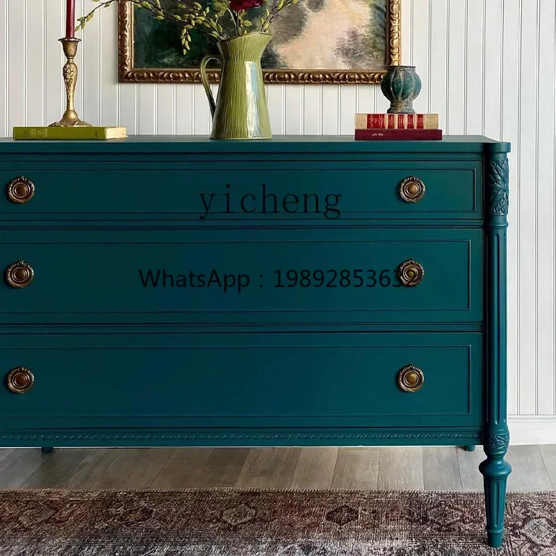 D1French Retro No-Installation Chest of Drawers for Home Bedroom Bedside Table Living Room Multi-Functional Storage Cabinet