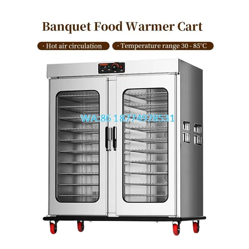 Wmwmnu for Heavy duty Commercial Industrial Stainless Steel Food Warmer Cart 22 Trays Hot Food Holding Cabinet Banquet