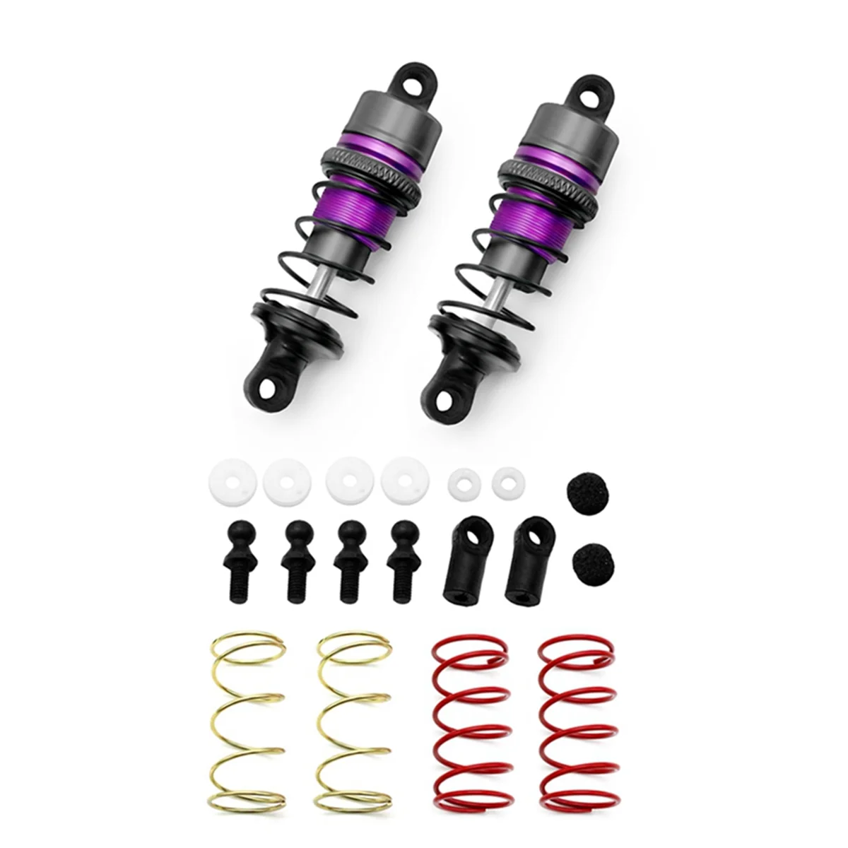 1/10 1Pair of Metal Hydraulic Shock Absorbers RC Remote Control Car Flat Racing Drift Car (63mm) Purple