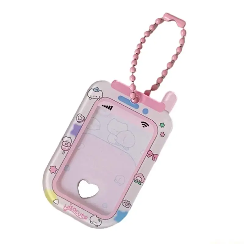 31BF Miniature Keychain Card Holder Sturdy Plastic Cartoon Pocket Card For Everyday Carry And Travel