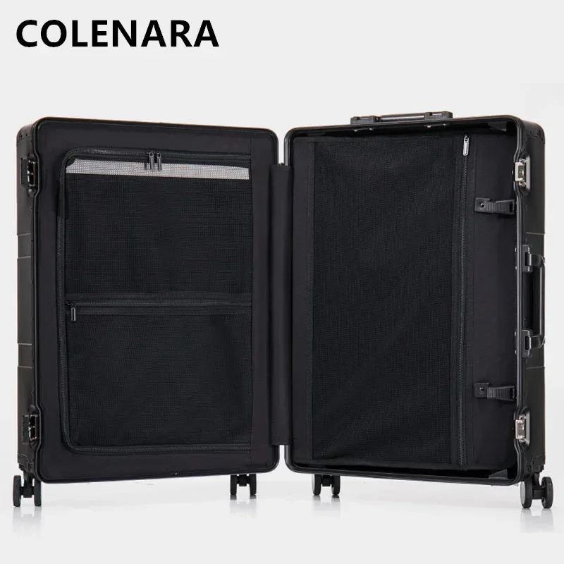 COLENARA-Equipaje rodante para hombre, Maleta de cabina Universal, aleación de aluminio y magnesio, 20 \