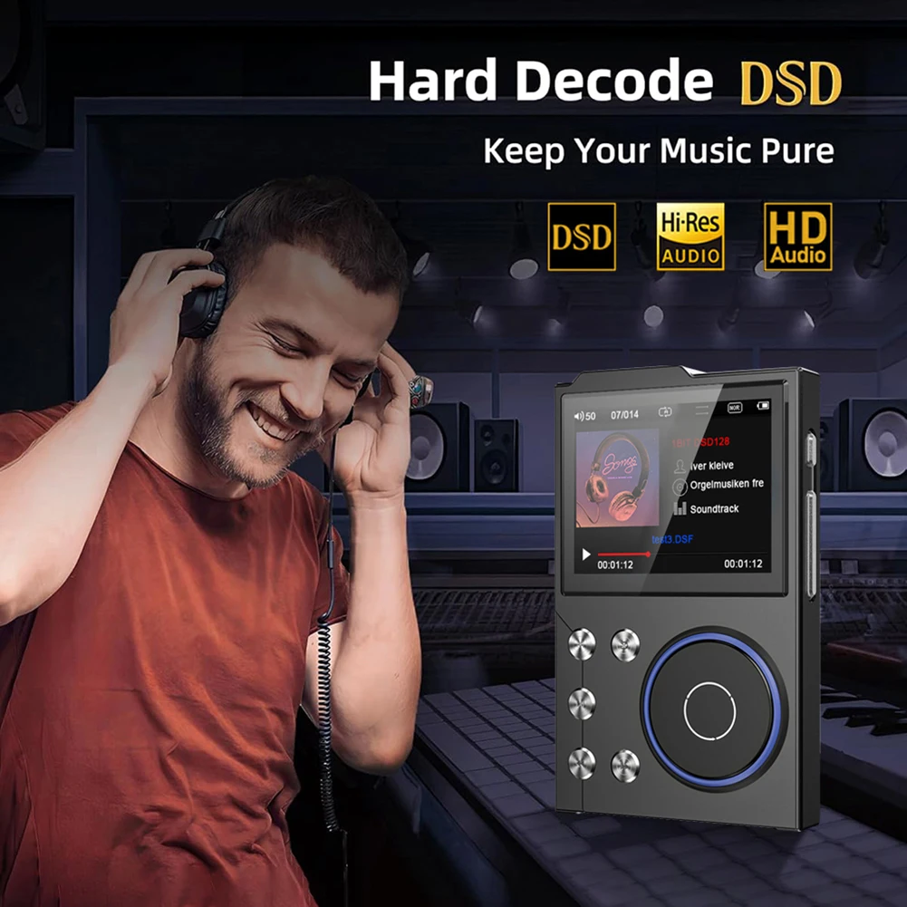 Lettore MP3 HiFi Lettore audio portatile Lettore audio HiFi Lossless Lettore musicale audio digitale portatile Supporto MP1, MP2, MP3, WMA