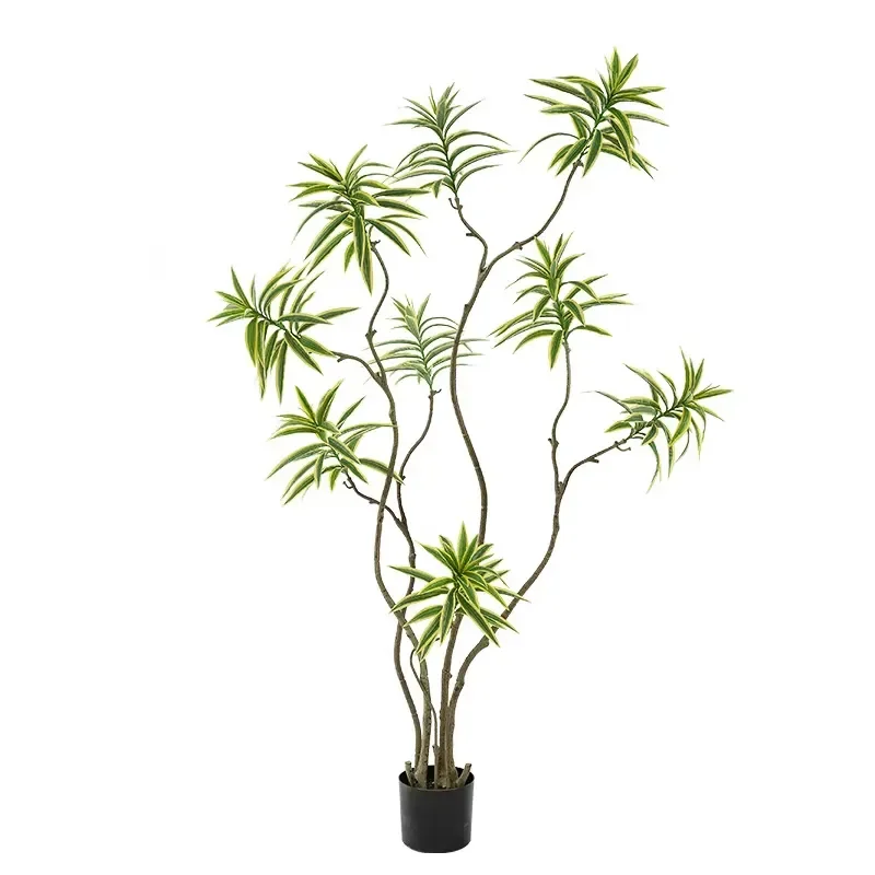 high-simulation-lily-bamboo-golden-edge-home-decoration-tree-artificial-plant-large-plastic-potted-green-bonsai-dracaena