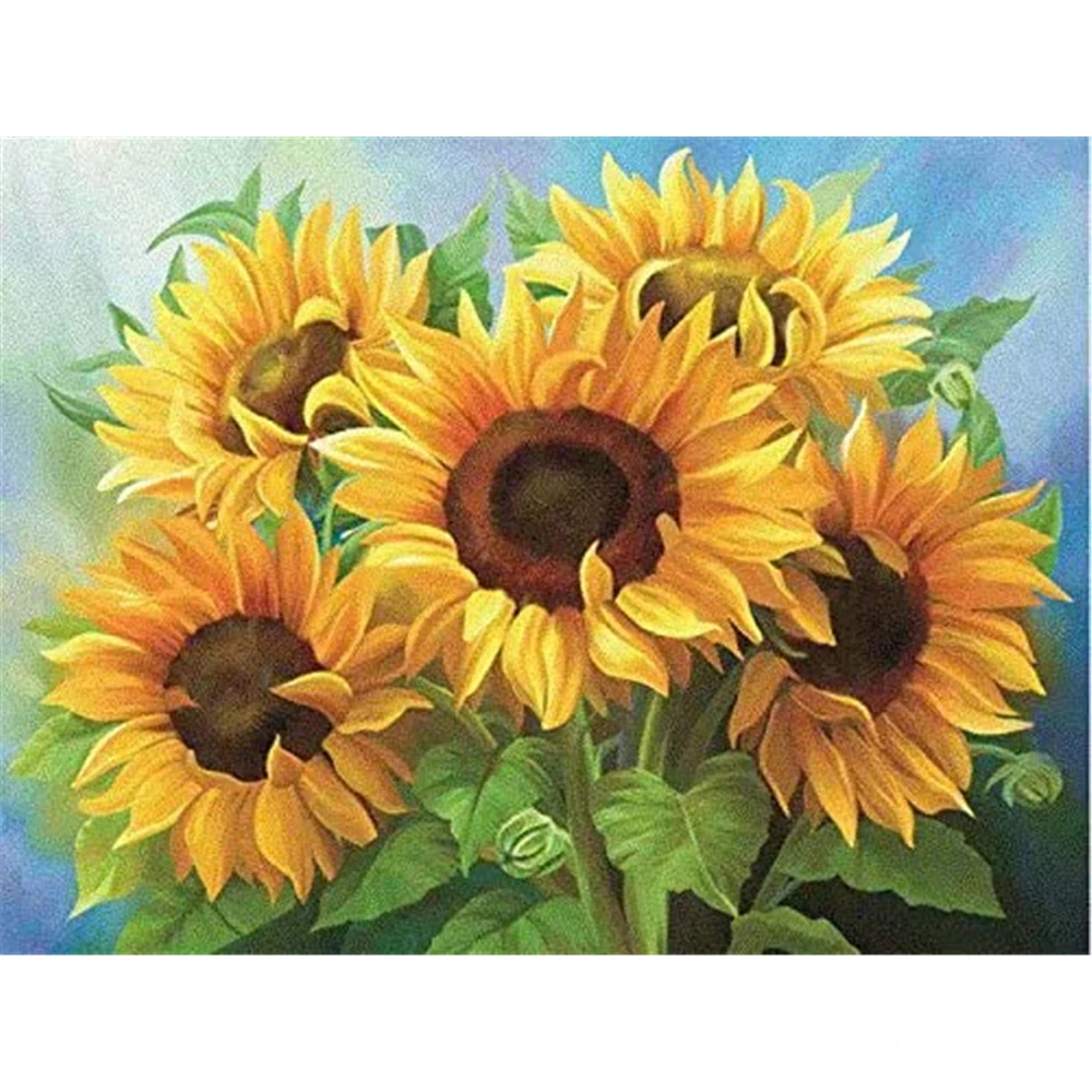 Flower Sunflower DIY Cross Stitch 11CT Embroidery Kits Craft Needlework Set Cotton Thread Printed Canvas Home    Dropshipping