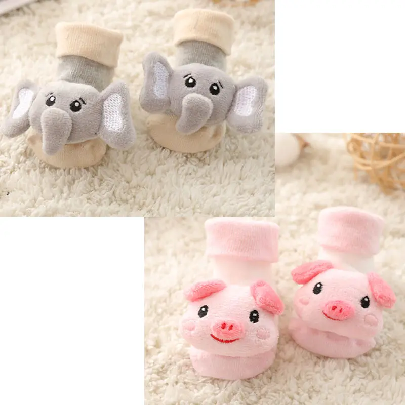 Newborn Baby Socks Cute Cartoon Animal Anti-Slip Socks Baby Girls Boys Kid Floor Socks 0-6-12 Months