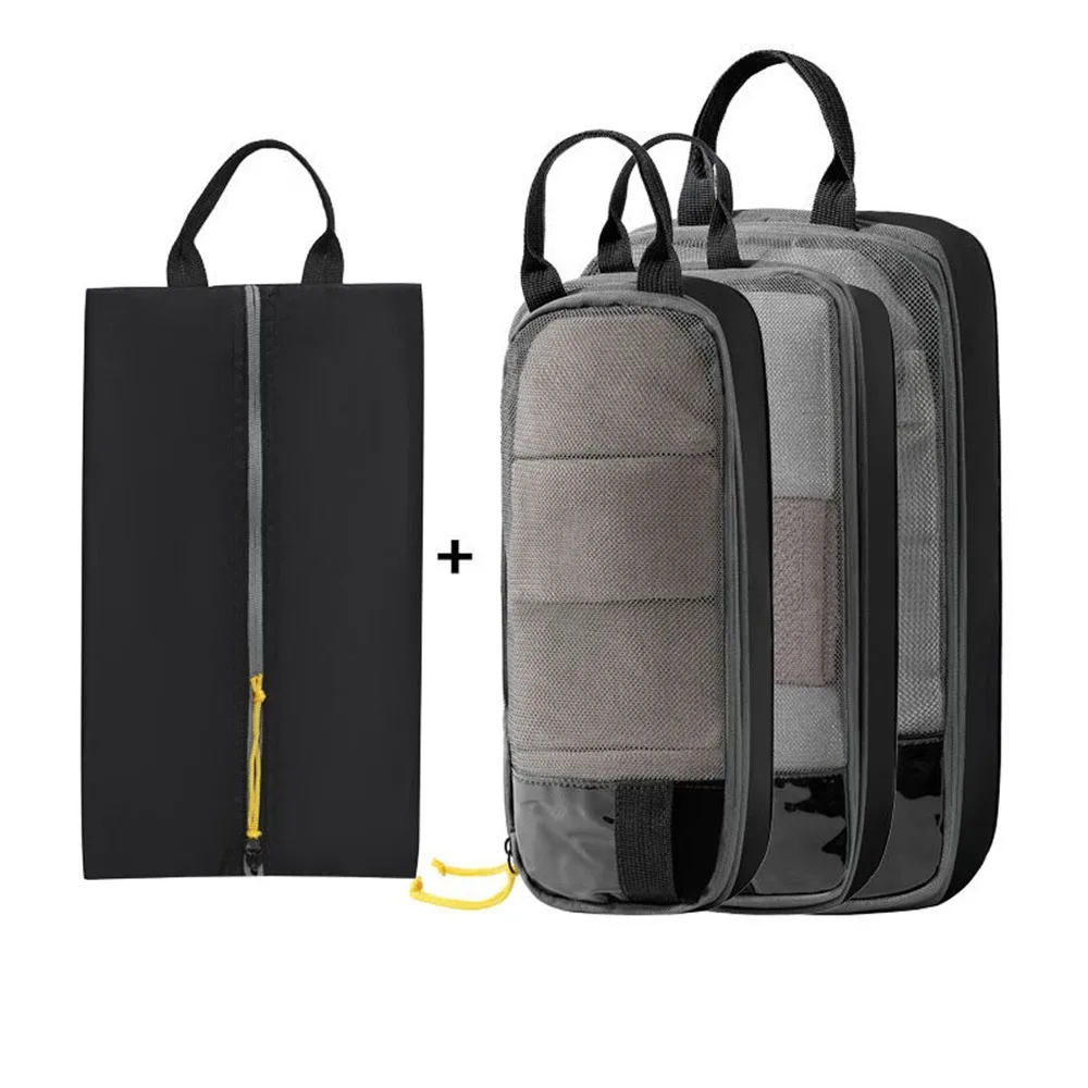 

4Pcs/Set Oxford Fabric Luggage Compression Packing Bags Expandable Space Saving Clothes Storage Bag Lightweight Large Capacity